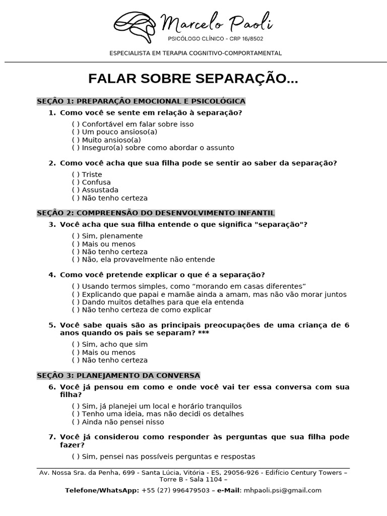 Psicoeduca o falar de separa o com filhos pdf fam lia ansiedade