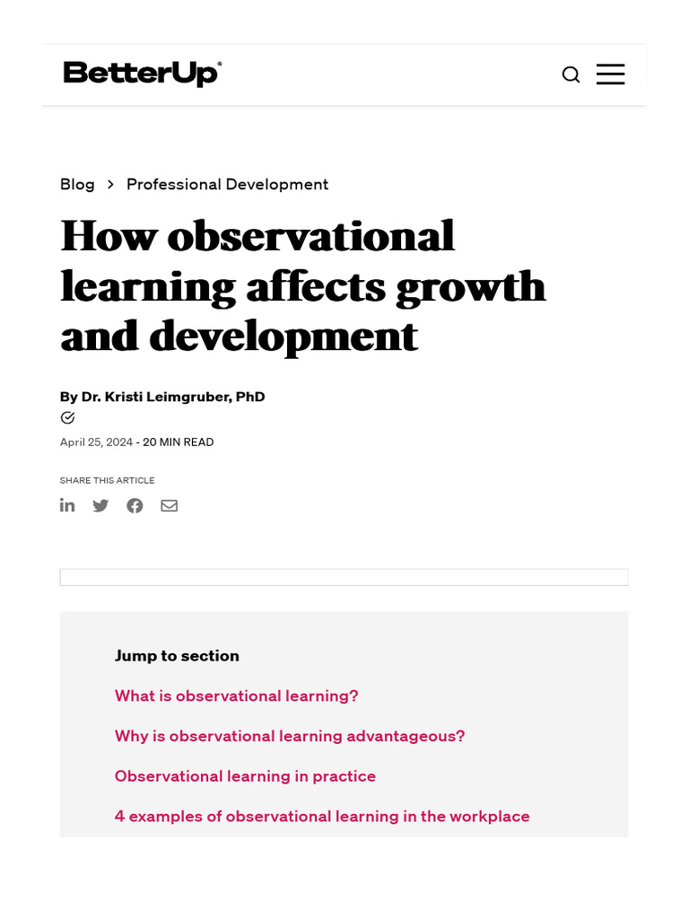 How Observational Learning Affects Growth and Development | PDF ...