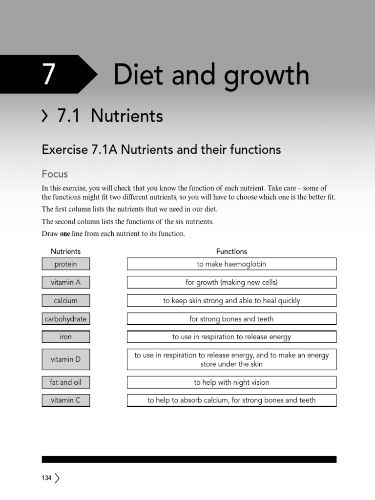 Nutrients and Their Functions | PDF | Foods | Nutrients