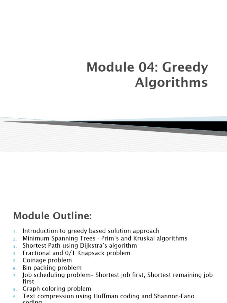 Module 4 Greedy Algorithms 1 | PDF | Mathematical Relations ...