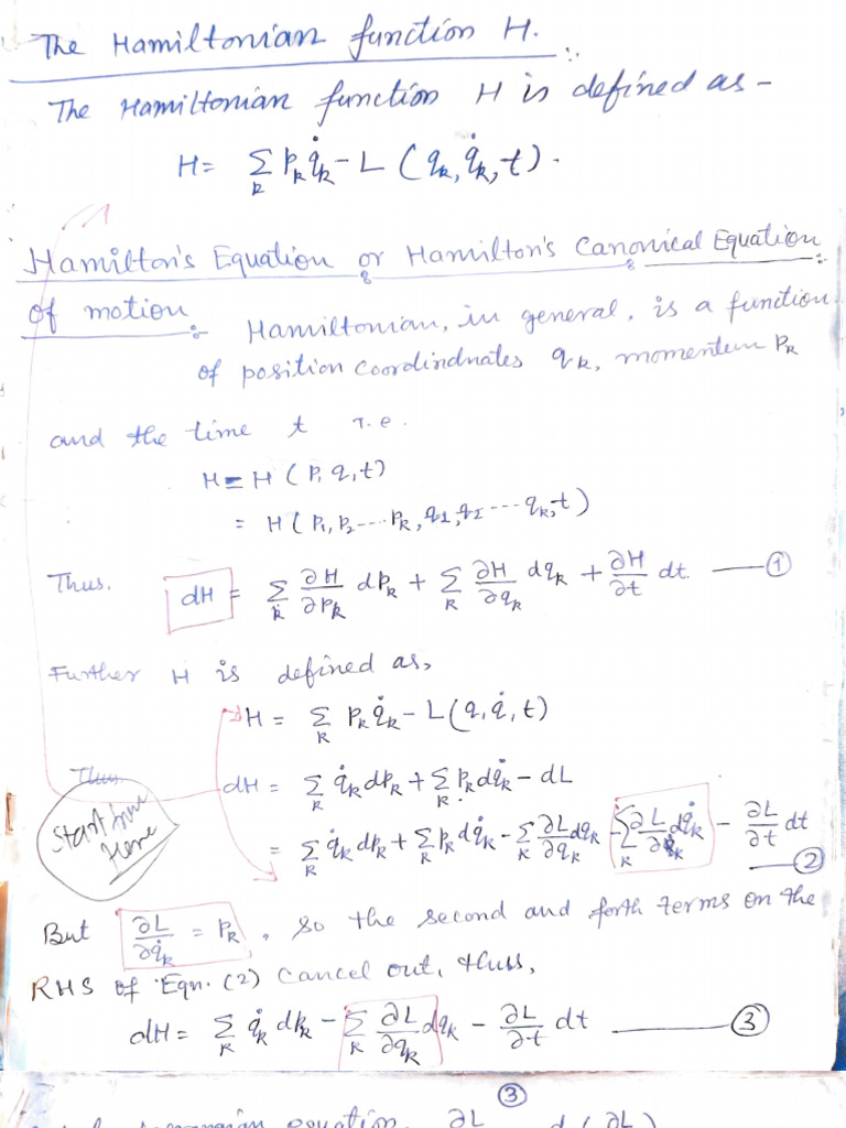 Hamiltons Equations | PDF