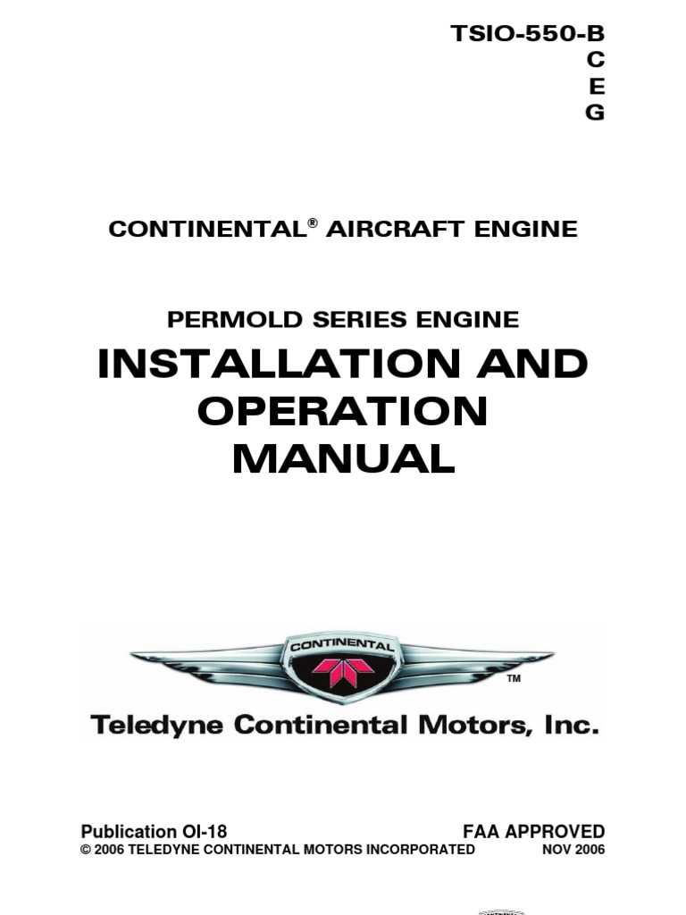 TSIO-550 Operation Manual | PDF | Industries | Aviation