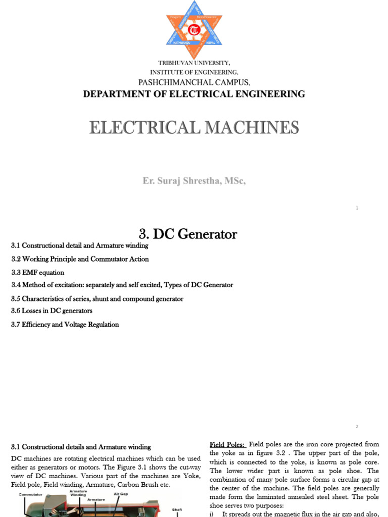 1chapter3 DC Generator | PDF | Electromagnetic Induction | Electric Motor