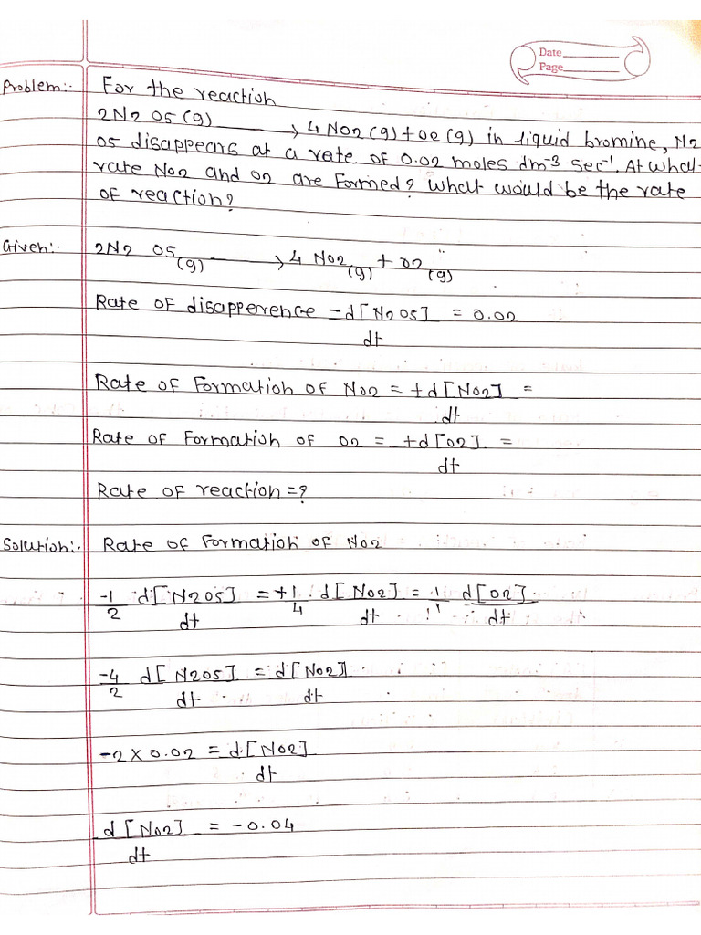 Chap-6 Chemical Kinetics Slove Problems | PDF