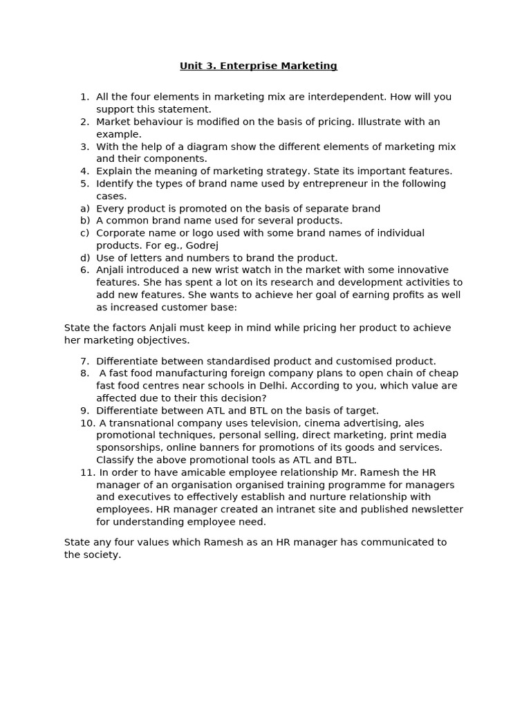 Unit 3 Enterprise Marketing - 9!8!24 | PDF