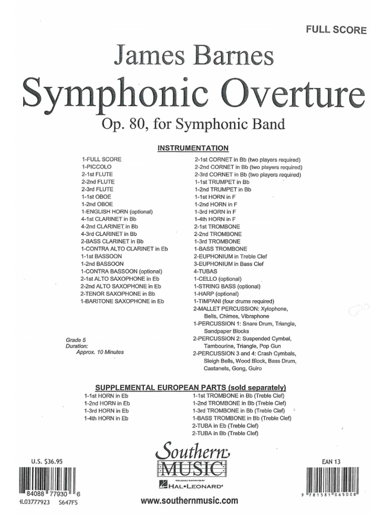 Symphonic Overture Score Pdf