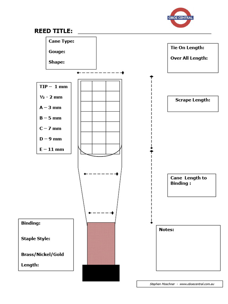 Oboe Reed Template | PDF