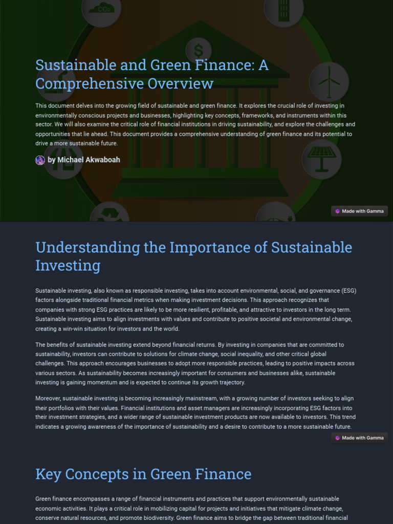 Overview of Sustainable Finance Trends | PDF | Sustainability | Investing