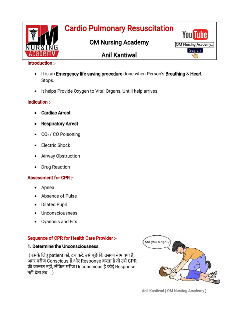 CPR Guidelines for Nursing Students | PDF | Cardiopulmonary ...