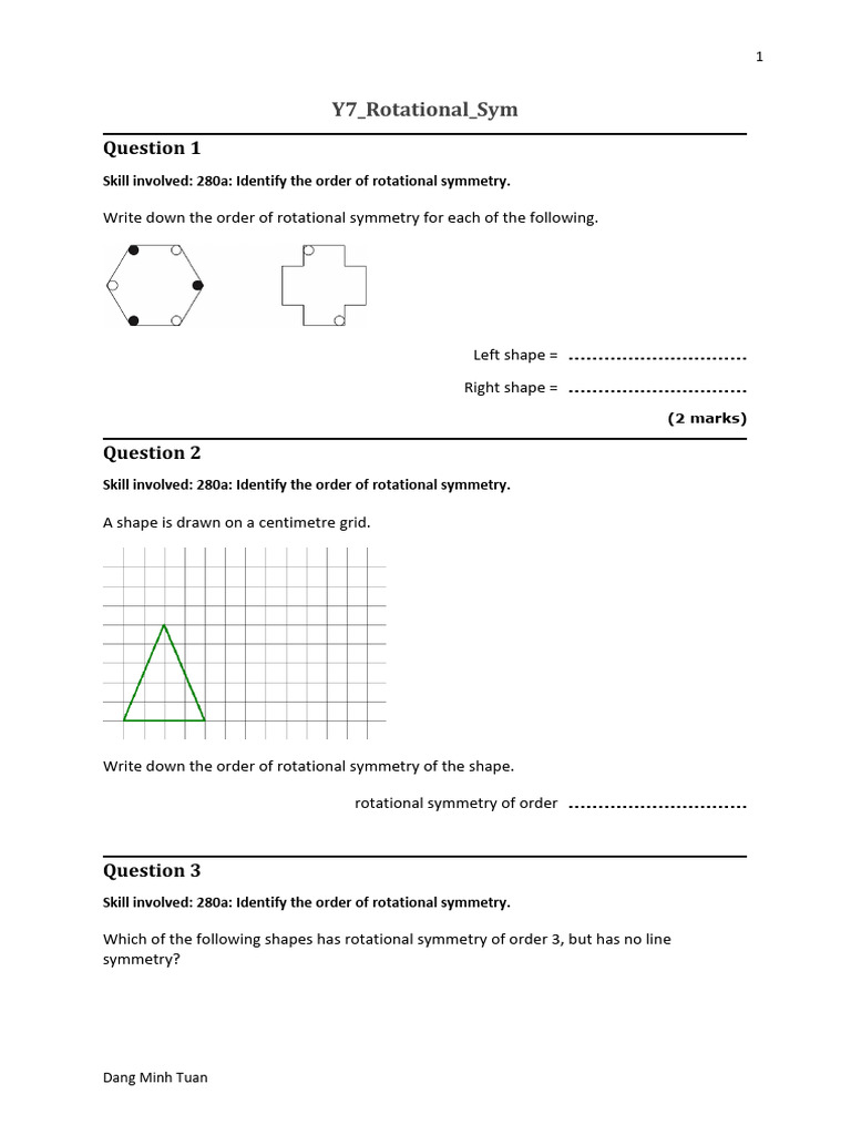 Y7 Rotational Sym | PDF | Elementary Geometry | Geometry