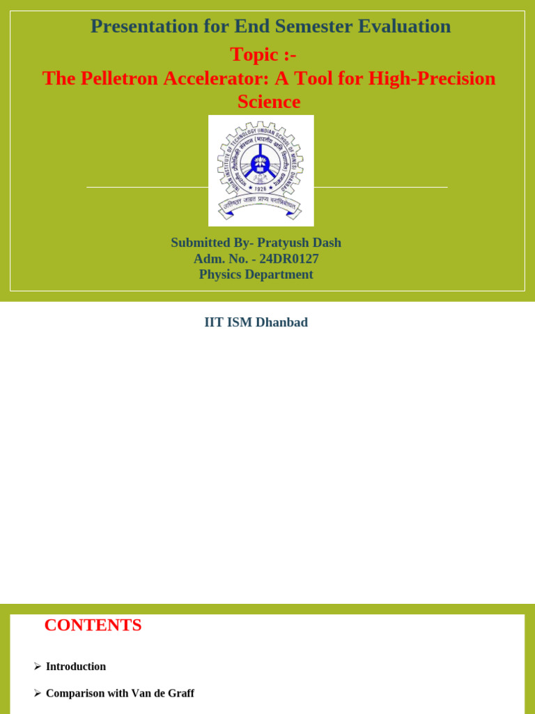 Pelletron Accelerator Overview and Applications | PDF | Particle ...
