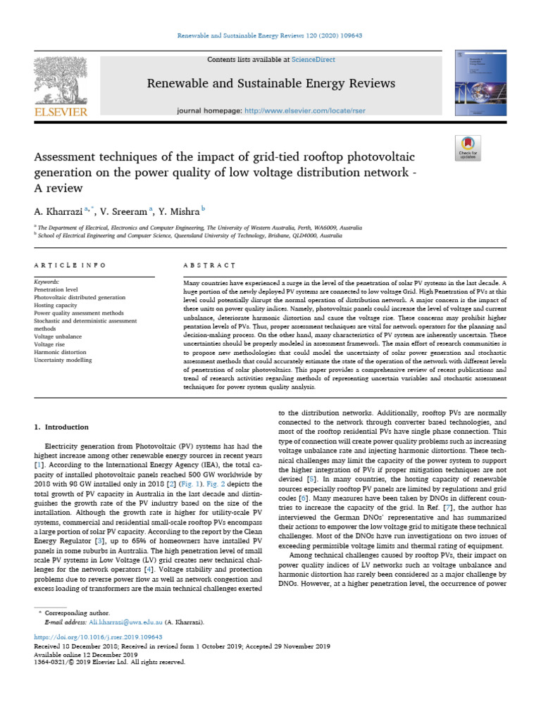 Impact of Rooftop PV on Power Quality | PDF | Photovoltaics ...