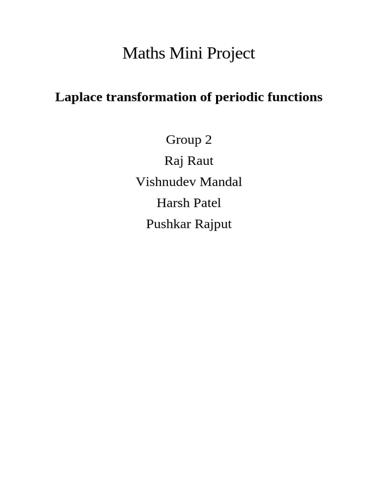 Laplace Transform of Periodic Functions | PDF