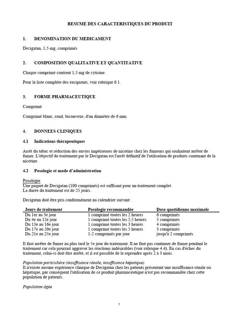 Decigatan : Médicament pour arrêter de fumer | PDF | Sevrage tabagique ...