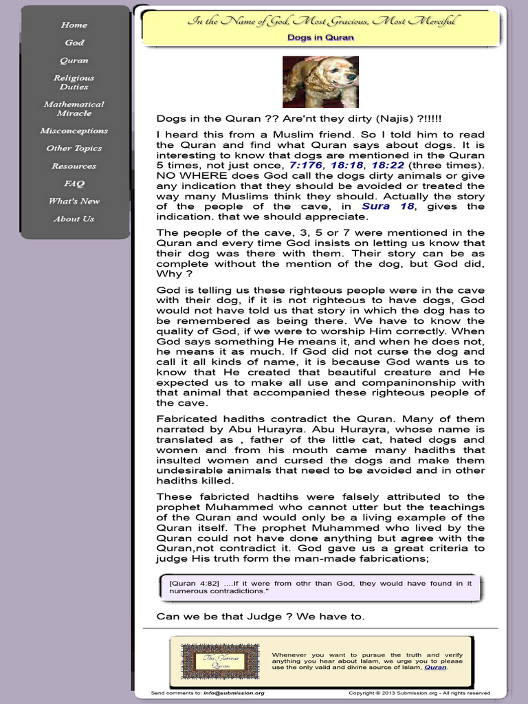 Dogs in Quran Submission - Org - Your Best Source For Submission (Islam ...