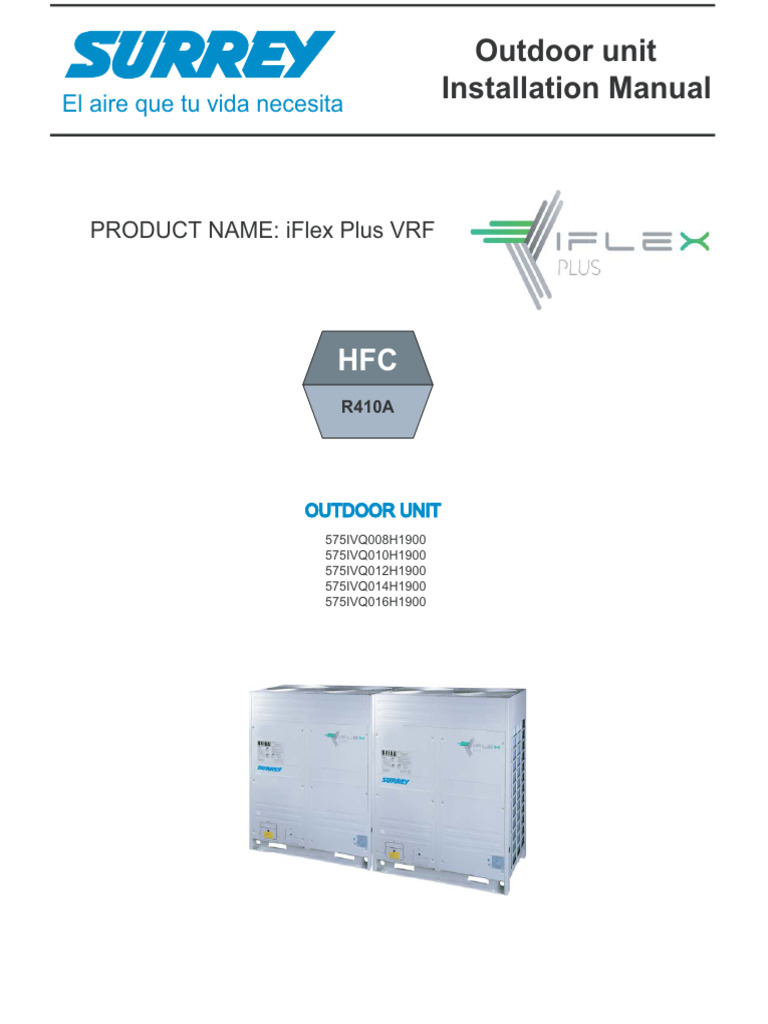 iFlex Plus VRF Outdoor Unit Manual | PDF | Air Conditioning | Pipe ...