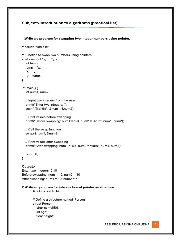 Ia Practical 1 To 10 | PDF | Pointer (Computer Programming) | Computing