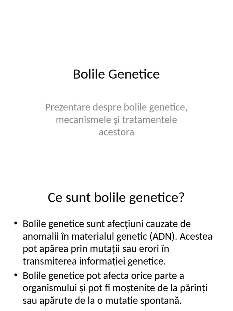 Bolile Genetice Prezentare | PDF