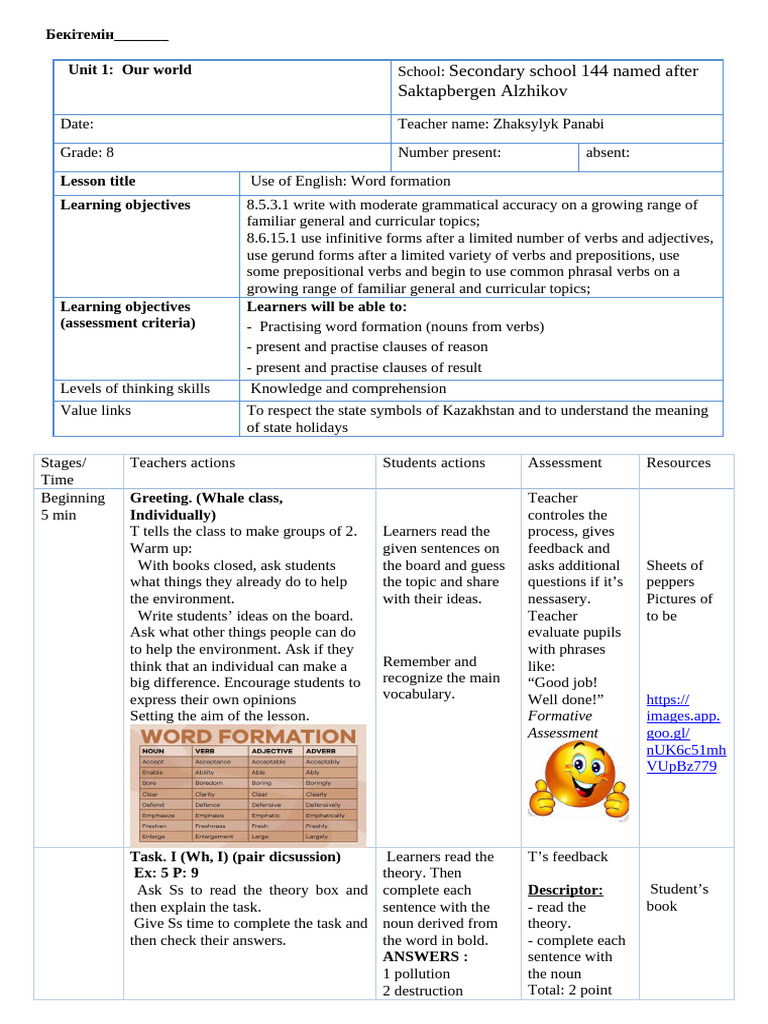5Word formation | PDF | Verb | Preposition And Postposition