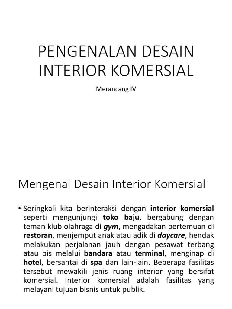 Pengenalan Desain Interior Komersial | PDF