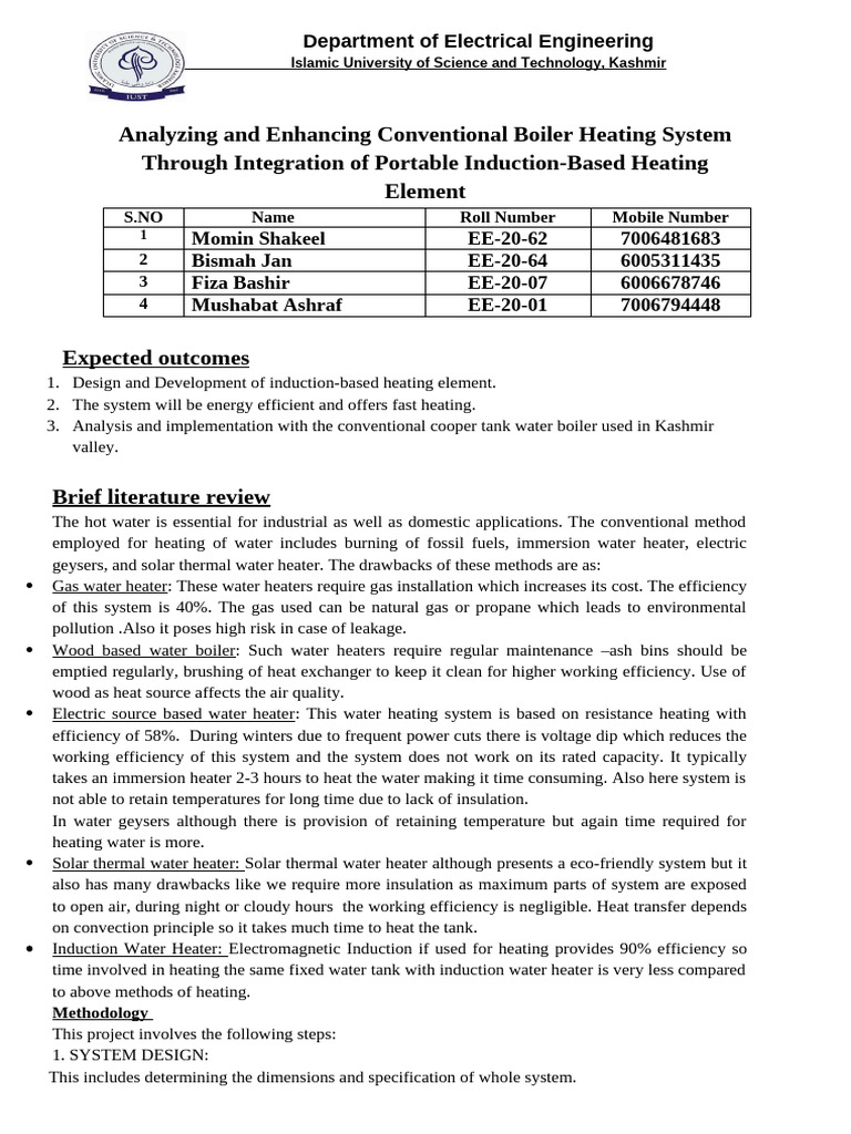 INDUCTION PROJECT Revised1 | PDF | Water Heating | Electrical Engineering