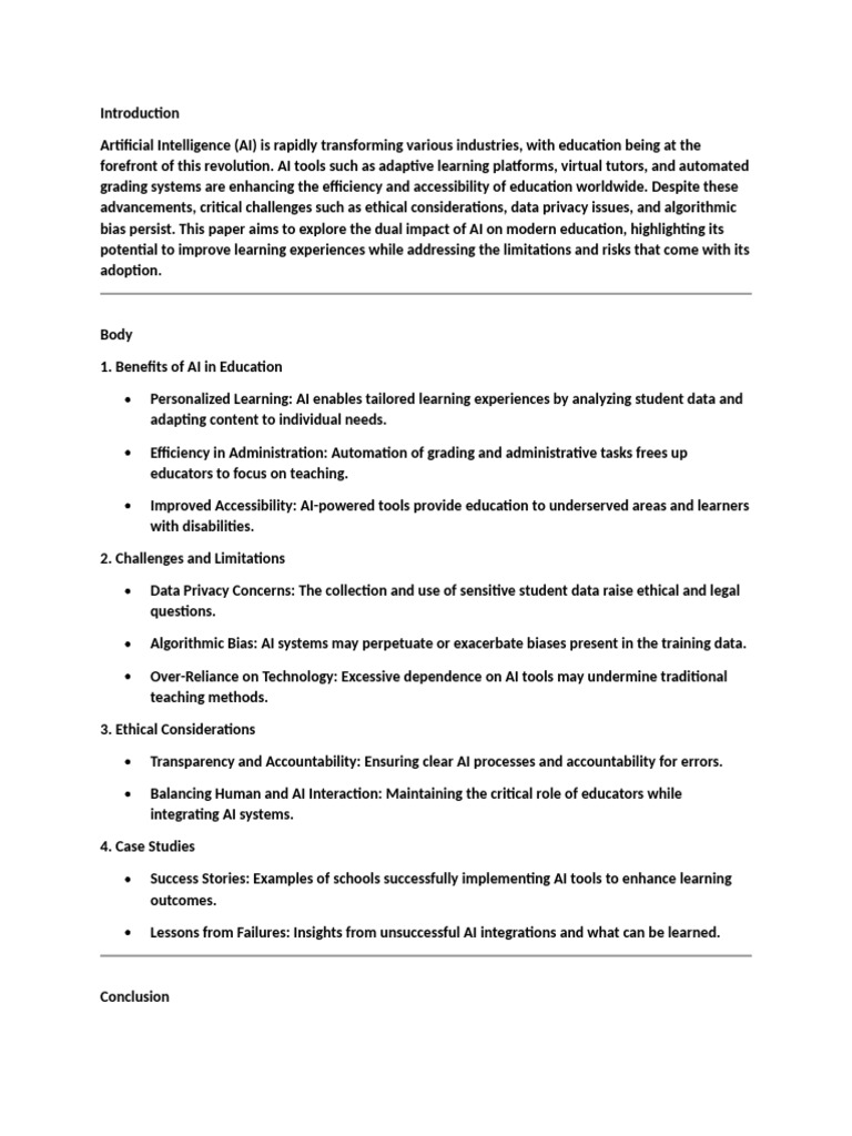 The Impact of Artificial Intelligence On Modern Education | PDF ...