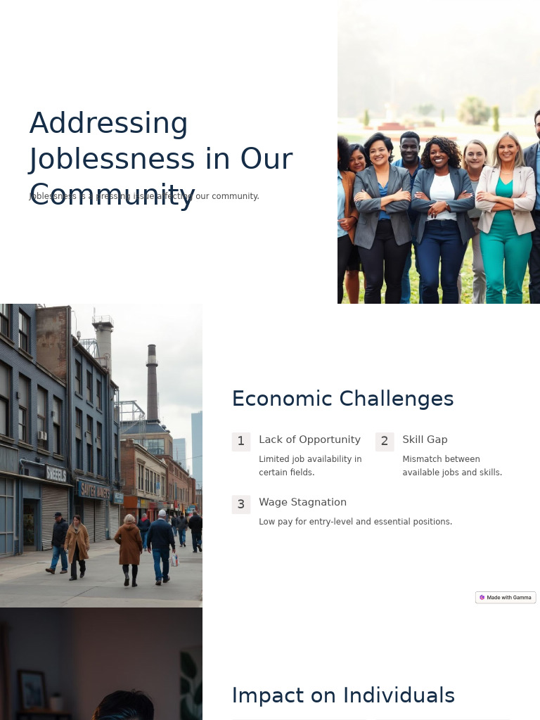 Addressing Joblessness in Our Community | PDF