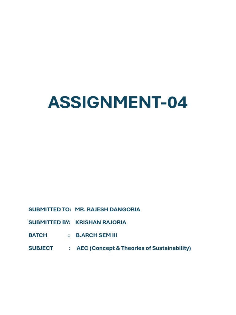 Krishan Aec Assignment 04 | PDF | Efficient Energy Use | Climate Change ...
