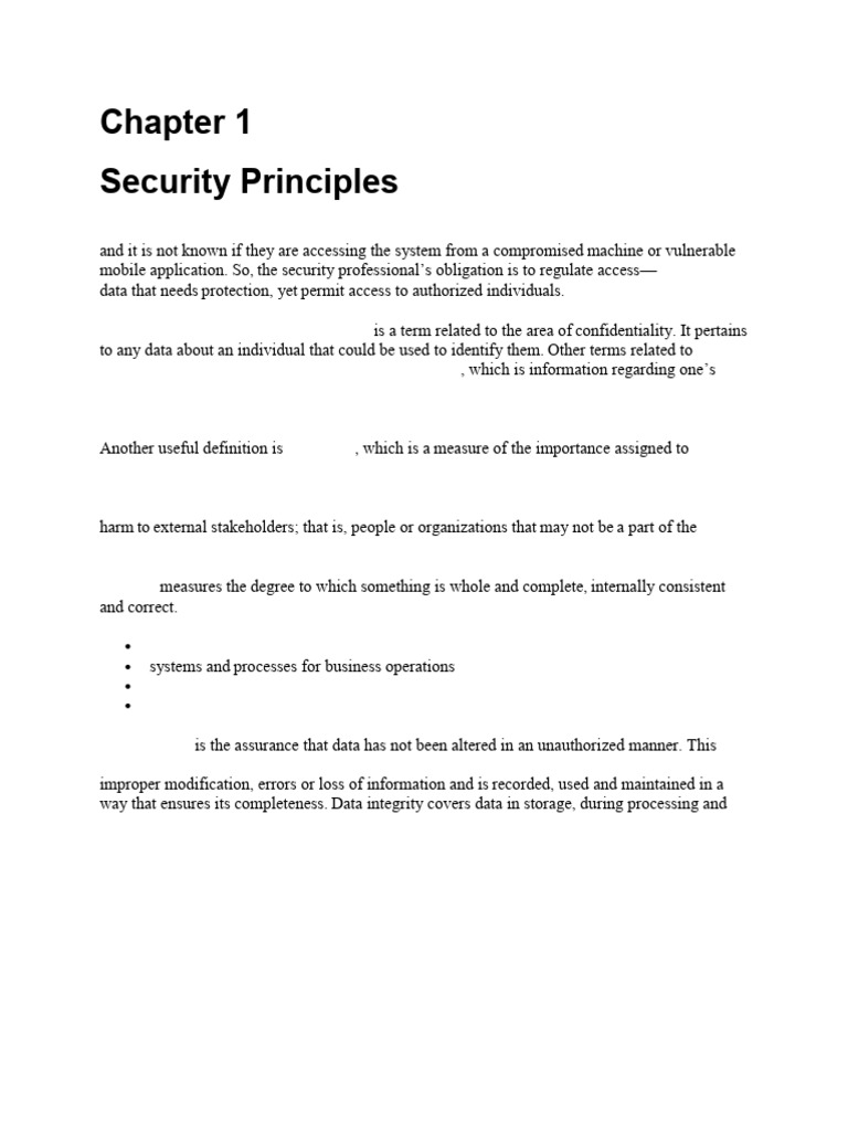 Cybersecurity Principles Overview | PDF | Risk | Security