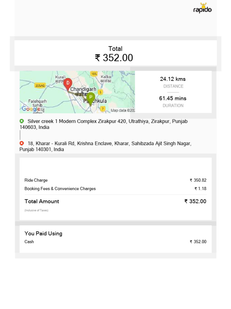 Ride Payment Receipt | PDF