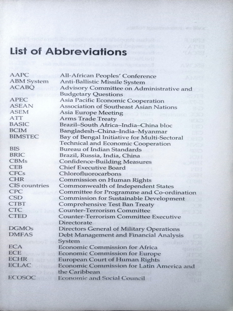 Comprehensive Defence Acronyms List | PDF | United Nations ...