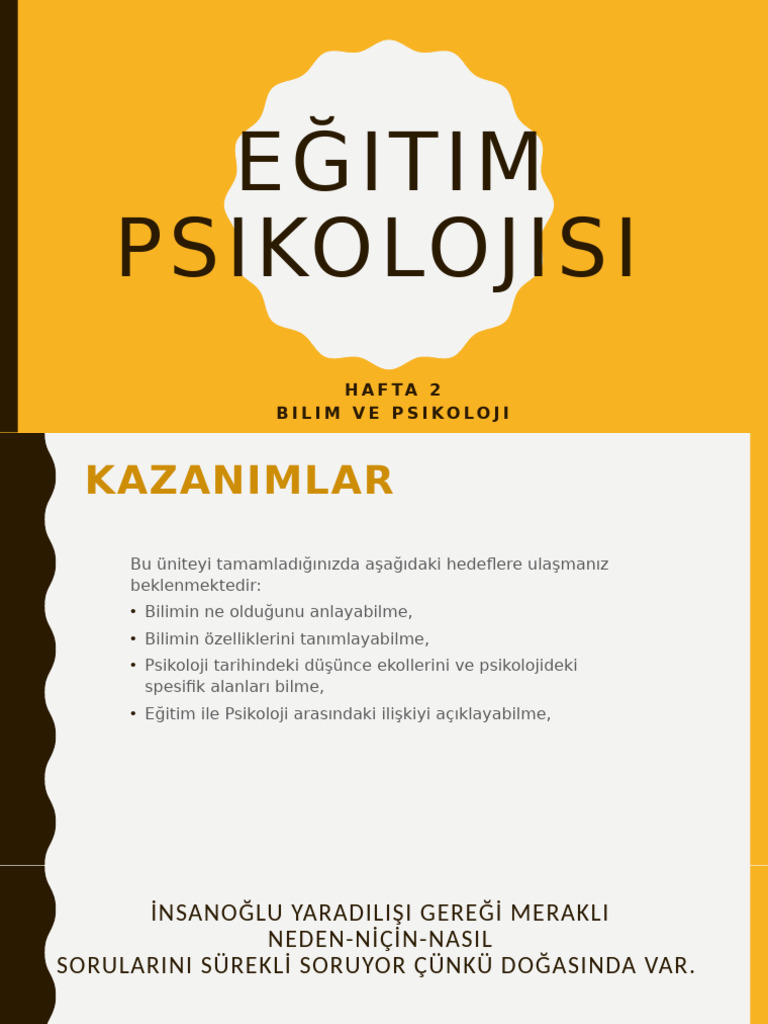 Eğitim Psikolojisi Hafta 2 | PDF