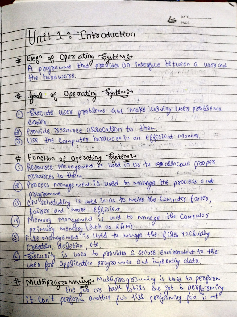 OS Unit 1 and Unit 2 | PDF