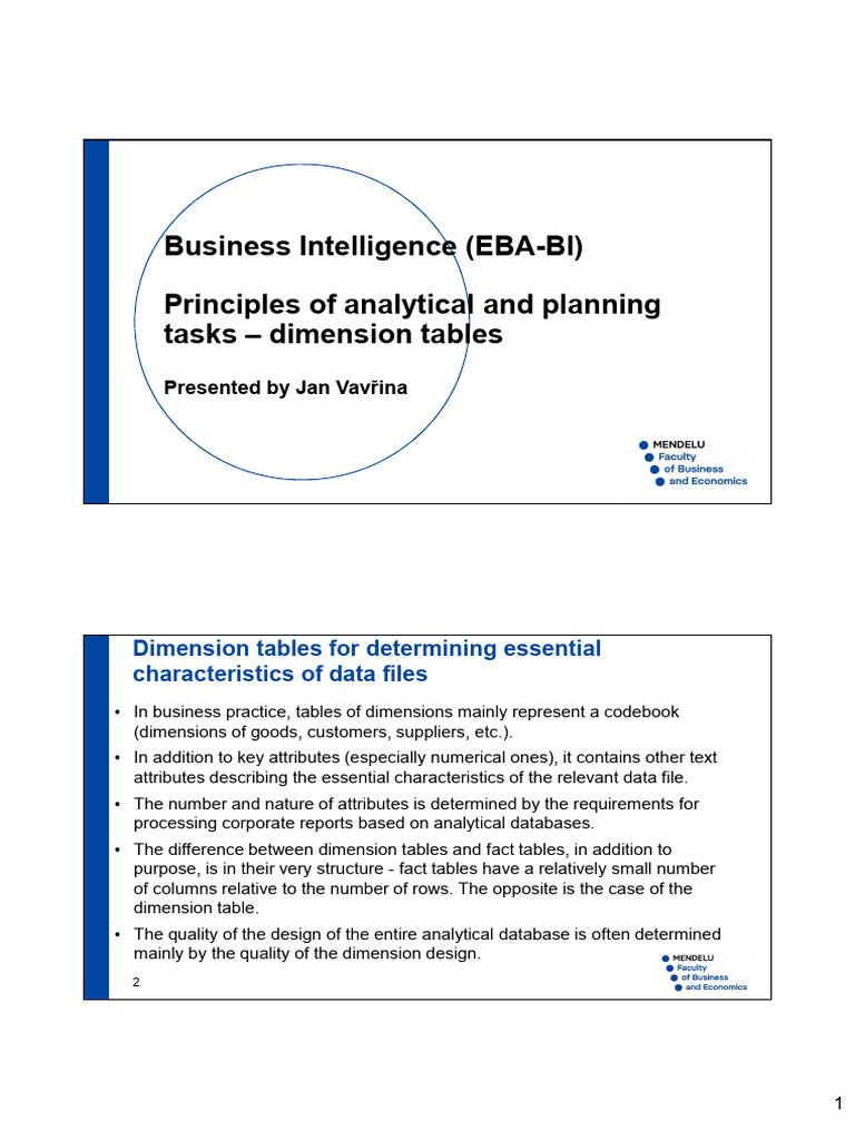 EBA BI Lecture Held On 121124 PDF | PDF | Databases | Information Science