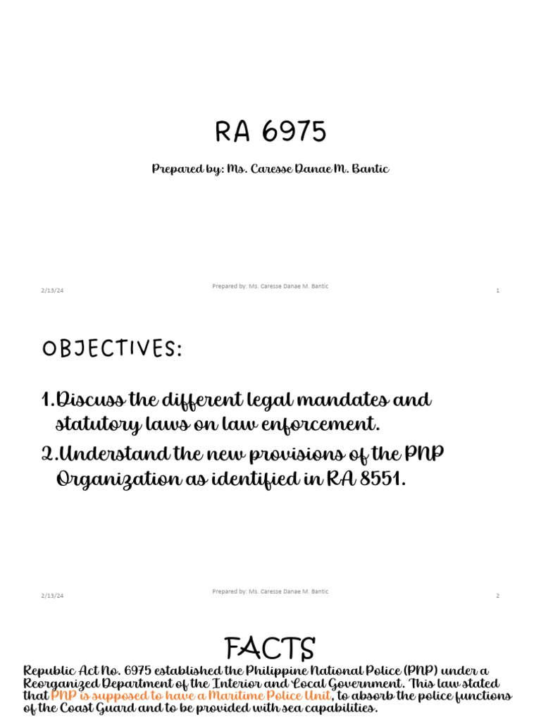 RA 6975 and RA 8551 Overview | PDF | Police | Coast Guard