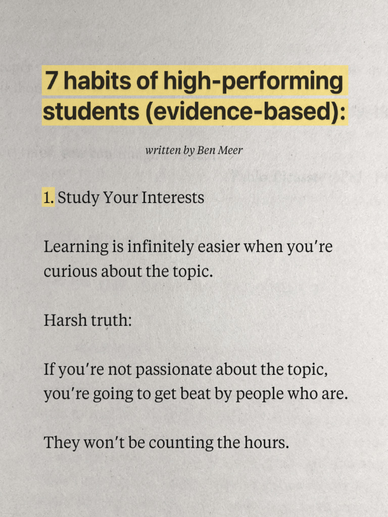 7 Habits of High-Performing Students | PDF