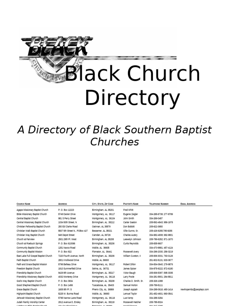 Black Church Dir 06 | PDF | Baptists | Abrahamic Religions