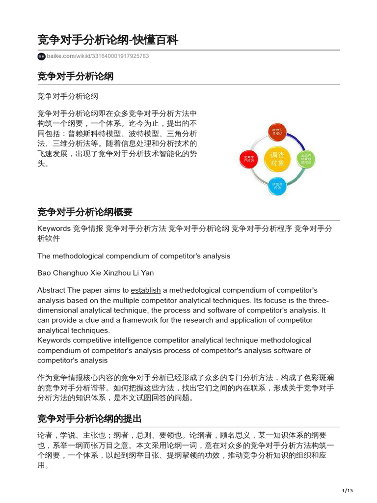竞争对手分析论纲快懂百科| PDF