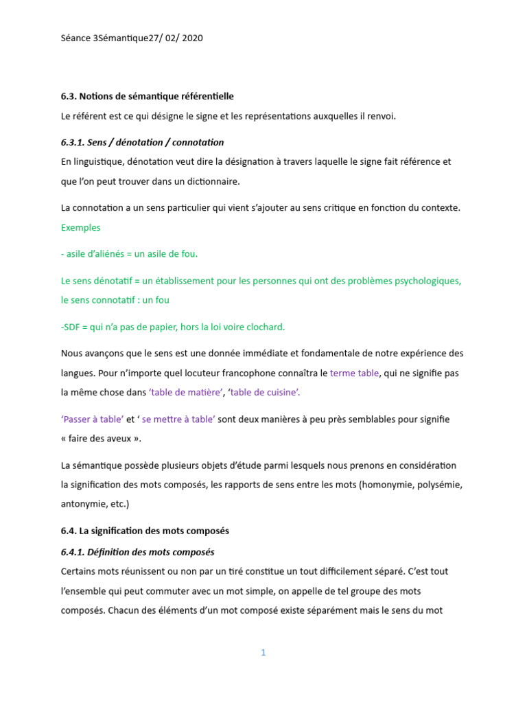 Notions de sémantique référentielle | PDF | Linguistique | Grammaire