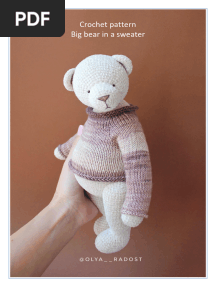 Pattern Big Bear in A Sweater