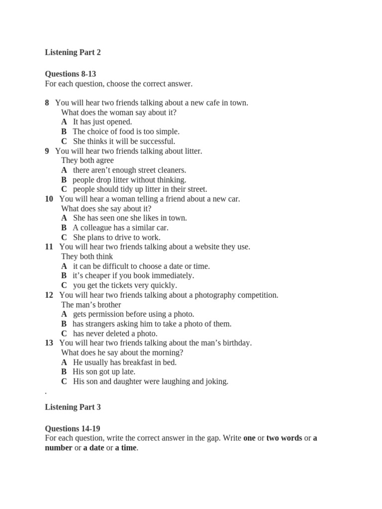Listening Test 3 Pdf
