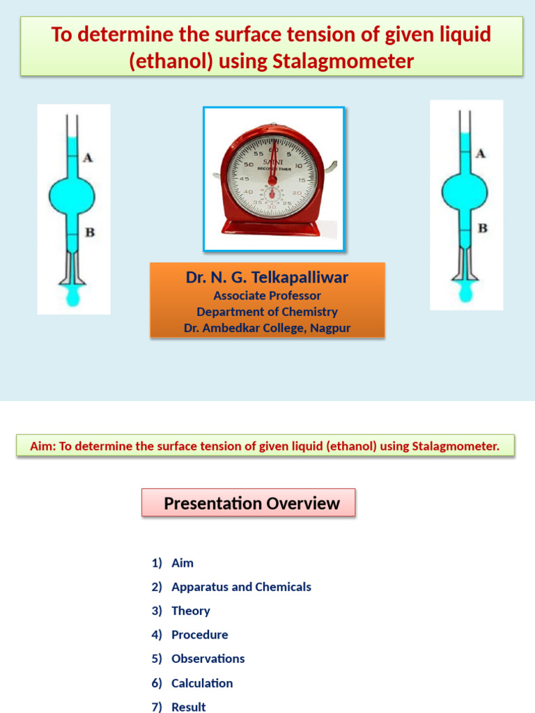 Measure Ethanol Surface Tension with Stalagmometer | PDF | Liquids ...