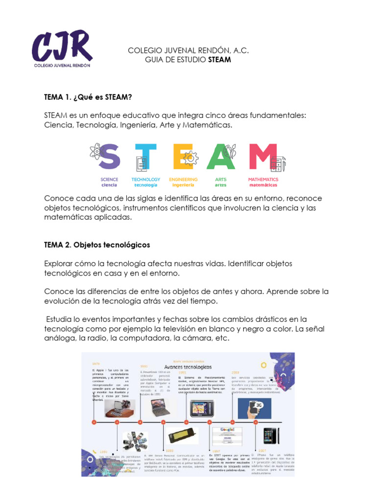 Guía STEAM para el Colegio Juvenal Rendón | PDF