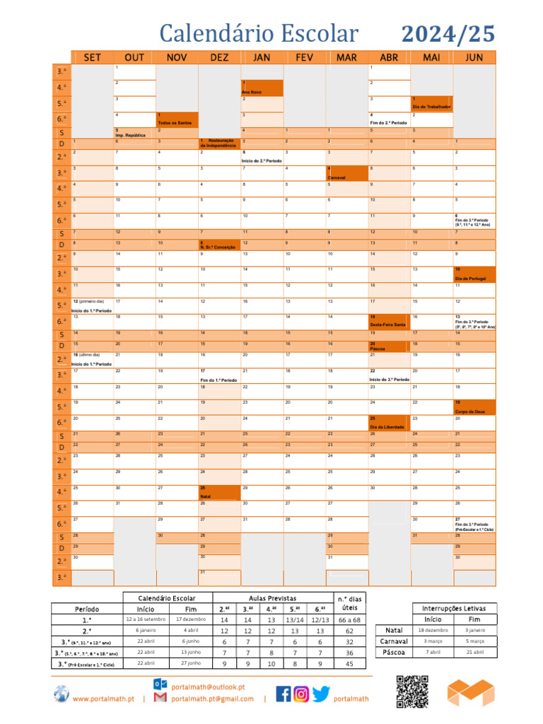 Calendario Escolar 2024 25 Mapa v3 QRC | PDF