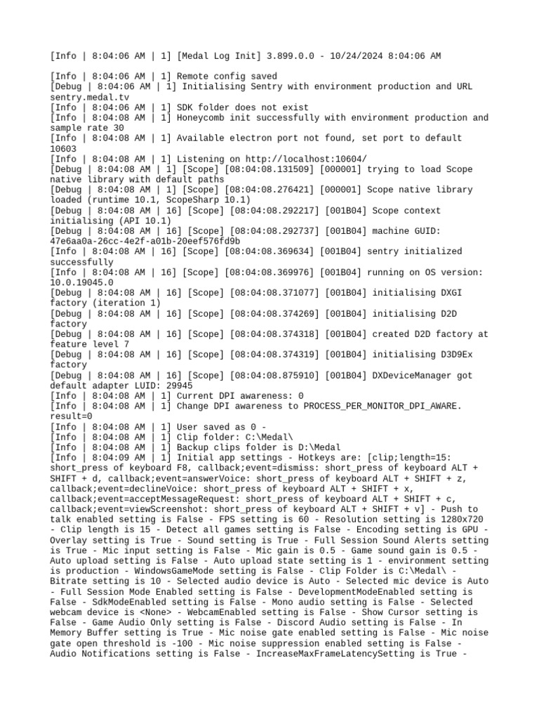 Medal App Initialization Log 3.899 | PDF | Computer Hardware | Computing