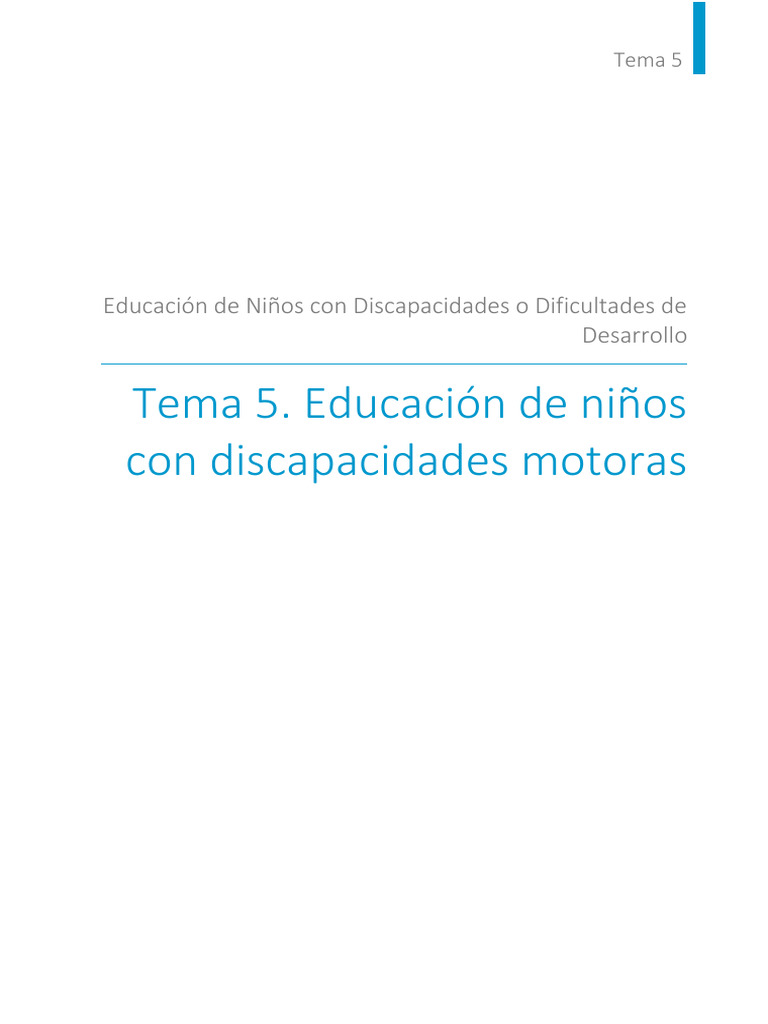 Educación de Niños con Discapacidad Motora | PDF | Invalidez | Lesión ...