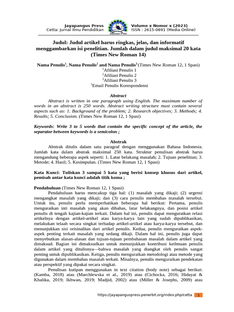 Panduan Penulisan Jurnal Pendidikan | PDF
