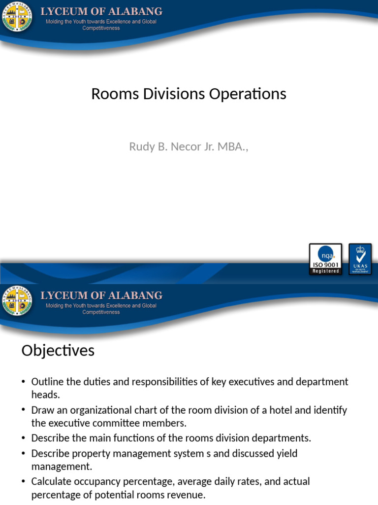 Hotel Rooms Division Management Overview | PDF | Business | Economies