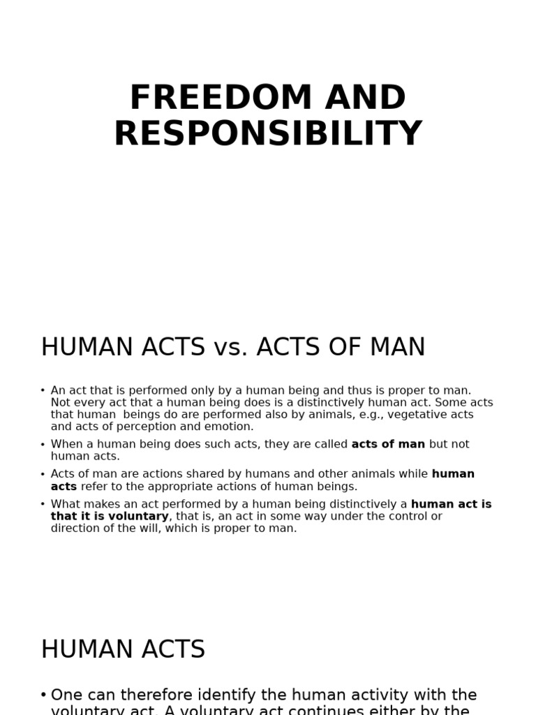 Freedom and Responsibility | PDF | Free Will | Reason