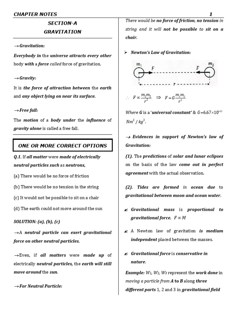 Iit Jee (Notes+questions+ Mains) | PDF | Orbit | Weight